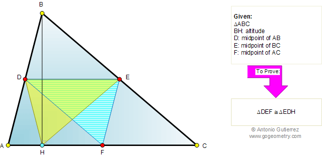 Triangle, Altitude, Midpoints, Congruence