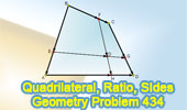 Quadrilateral, transversal, ratio, similarity