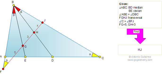 Triangle transversal, median