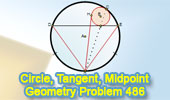 Tangent circles, Midpoint, Arc, Collinear