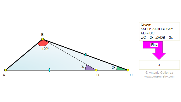 Triangle with 120 degrees
