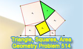 Triangle with five squares