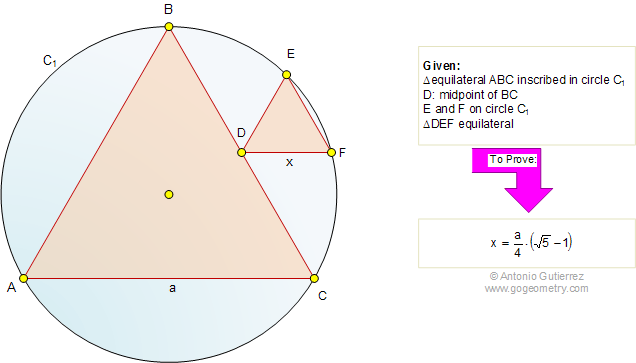 Circle with equilateral triangles