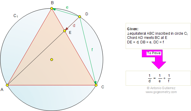 Equilateral triangle and circumcircle