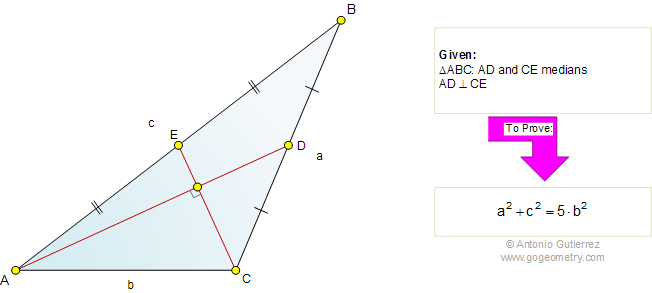 Triangle, medians, perpendicular