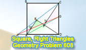 Square with Right triangles