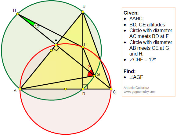 Triangle, Altitudes, Circles, Angle