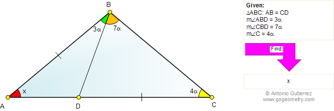 Geometry problem: triangle, angles, congruence