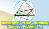 Collinear points, Intersecting circles