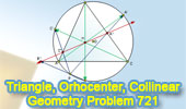 Triangle, Orthocenter, Circumcircle, Collinear