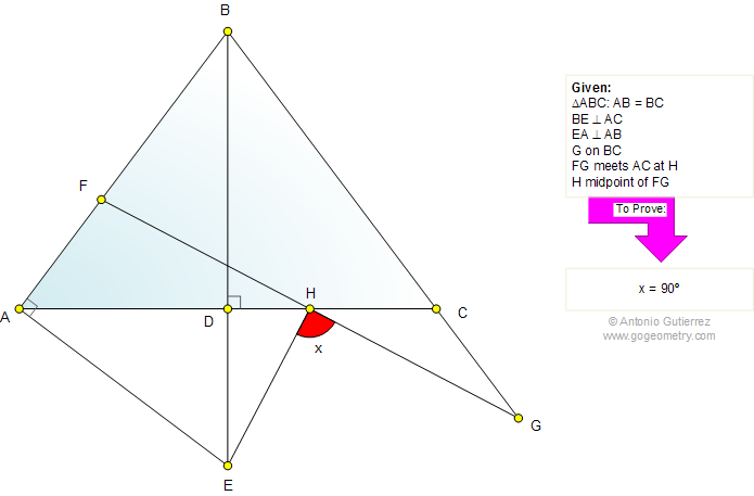 Isosceles triangle, Perpendicular, Midpoint, 90 Degrees