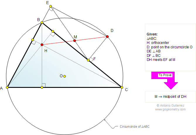 Triangle, Orthocenter, Circumcircle, Perpendicular, Midpoint