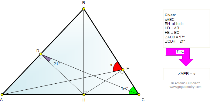 Triangle, altitude, perpendicular, cyclic quadrilateral