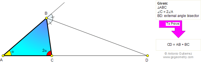 Triangle, Double Angle, External Angle Bisector
