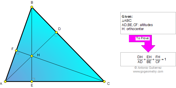 Triangle, Altitudes, Orthocenter, Ratio