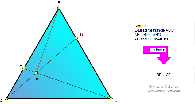 Equilateral triangle, Trisection, COngruence, 90 Degrees, Perpendicular