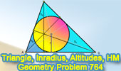 Triangle, Inradius, Altitudes, Harmonic Mean