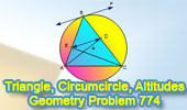 Triangle, Two Altitudes, Circumcircle, Tangent, Parallel