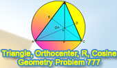 Triangle, Distance from the Orthocenter, Vertex, Circle, Circumradius, Cosine