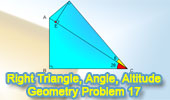 Right triangle, angle, altitude, degrees
