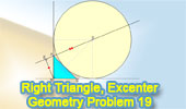 Right triangle, excenter, perpendicular, congruence