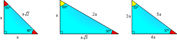 Special Right Triangles 45, 30, 60,37,53 degrees