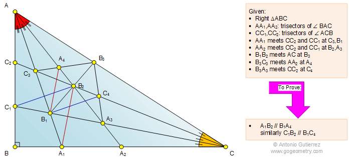 Infographic Geometry Problem 1117: Right Triangle, Angle Trisection, 90 Degrees, Parallel Lines