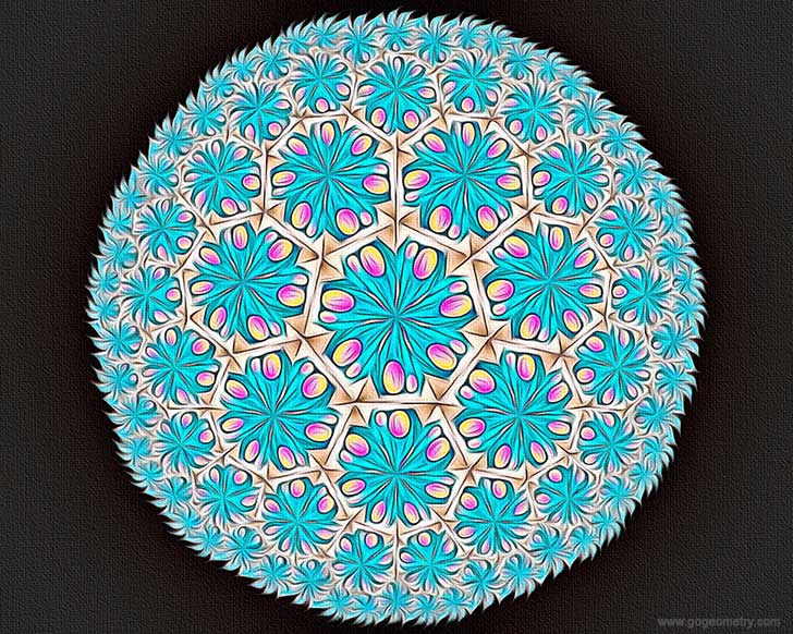 Kaleidoscope of Geometry Problem 1149 based on Poincare Disk Model