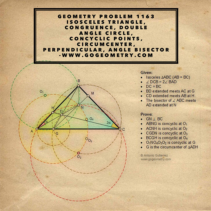 Artwork of Problem 1163, Isosceles Triangle, Circle, iPad Apps, Typography