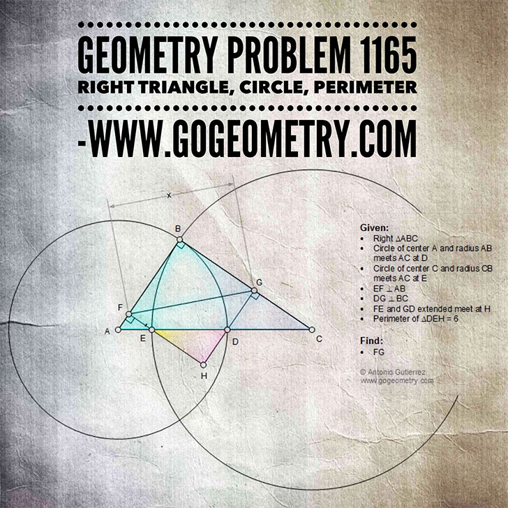 Artwork of Problem 1165, Right Triangle, Circle, iPad Apps, Typography