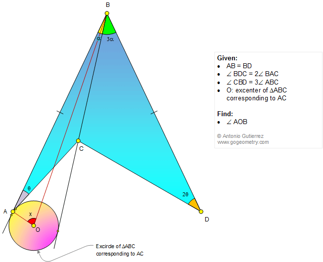 Infographic Geometry Problem 1174: Triangle, Quadrilateral, Double, Triple, Angle, Congruence, Excenter, Angle Bisector