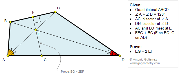 Geometry Problem 1180: Quadrilateral, 120 Degrees, Diagonals, Perpendicular