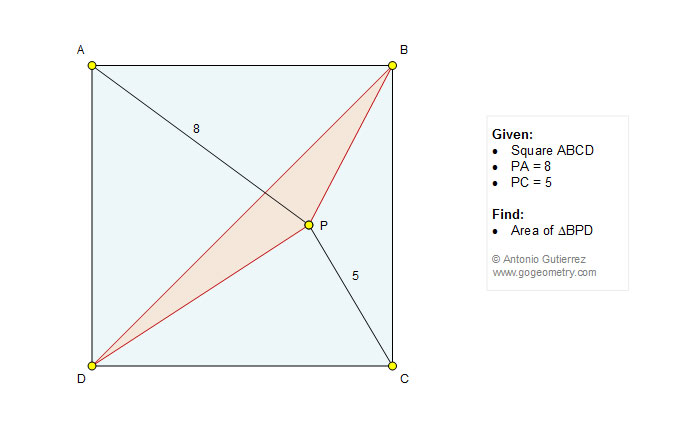 Geometry Problem 1204: Square, Triangle, Area.