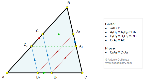 Geometry Problem 1224: Triangle, Parallel to the Sides.