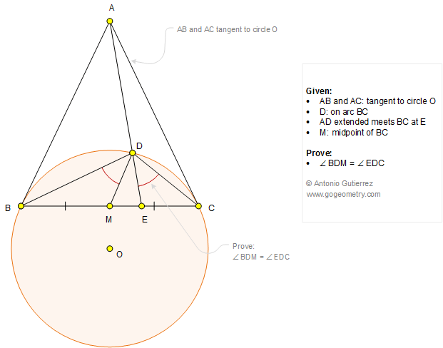Geometry Problem 1273: Circle, Tangent, Secant, Midpoint, Isogonal Lines, Congruent Angles
