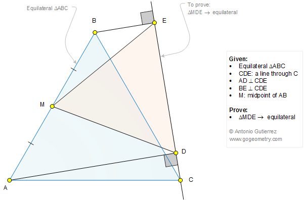 Geometry Problem 1283: Two Equilateral Triangle, Perpendicular, Midpoint