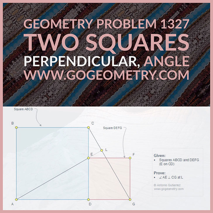 Typography of Geometry Problem 1327: Two Squares Side by Side, Perpendicular, 90 Degrees, Angle, iPad Apps. Math Infographic, Tutor