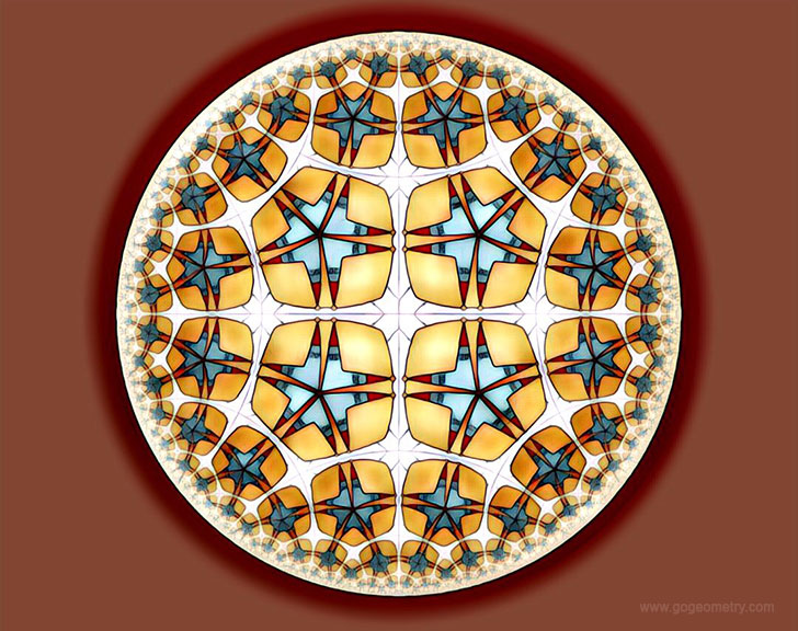 Geometric Art of Problem 1341: Hyperbolic Kaleidoscope, iPad Apps