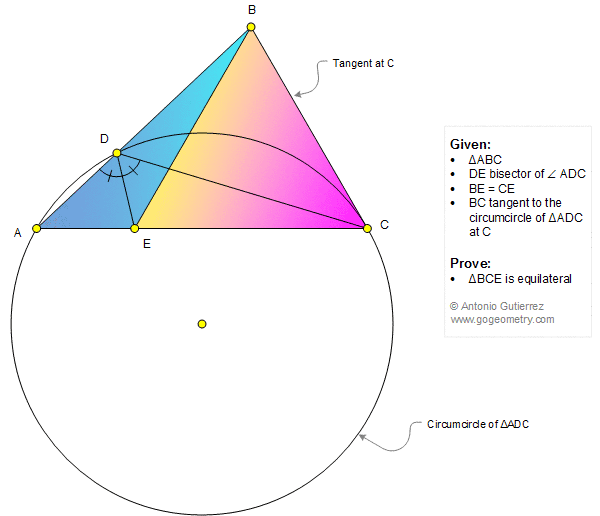 Math Infographic, Geometry Problem 1347: Triangle, Angle Bisector, Congruence, Circumcircle, Tangent, Equilateral Triangle, Tutoring