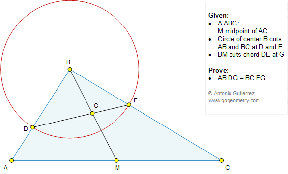 Geometry Problem 1355: Triangle, Midpoint, Median, Circle, Chord, Equal Product of measure of segments. Math Infographic, Tutor