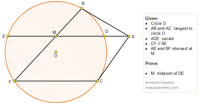 Geometry Problem 1365: Circle, Tangent, Secant, Chord, Parallel, Midpoint, Sketch, iPad Apps