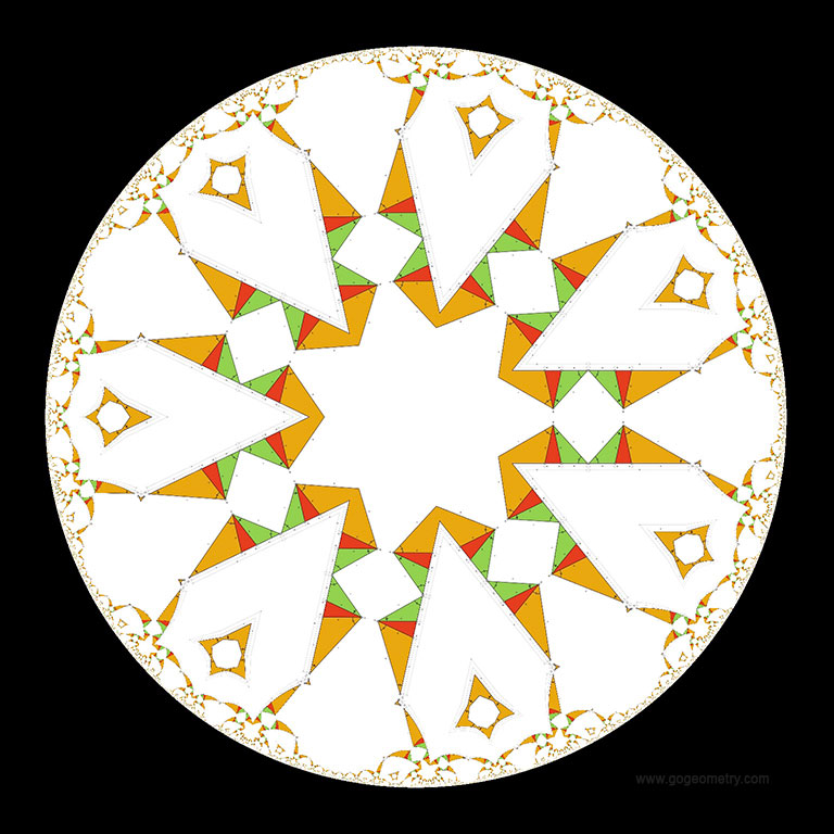 Geometric Art: Hyperbolic Kaleidoscope of problem 1386