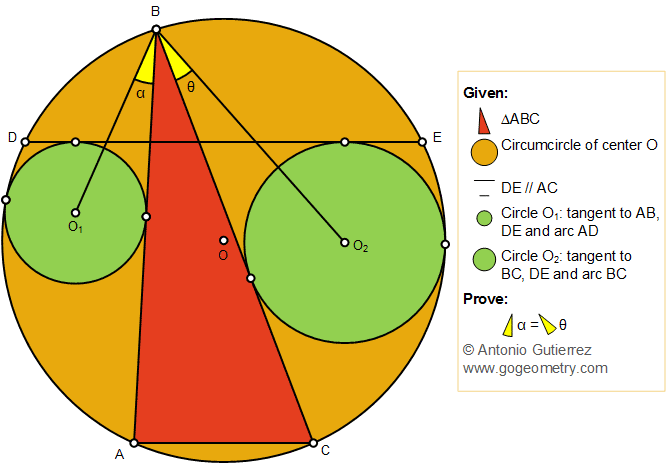 Geometry Problem 1431: Right Triangle with three circles on the sides, Isosceles, Tangent, Congruence, Tutor