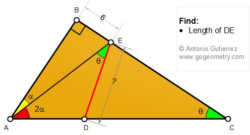 Geometry Problem 1482: Right Triangle, Perpendicular, Double Angle, Measurement