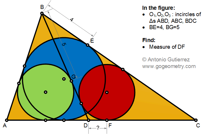 Geometry Problem 1490: Triangle, Cevian, Incircle, Tangent, Measurement