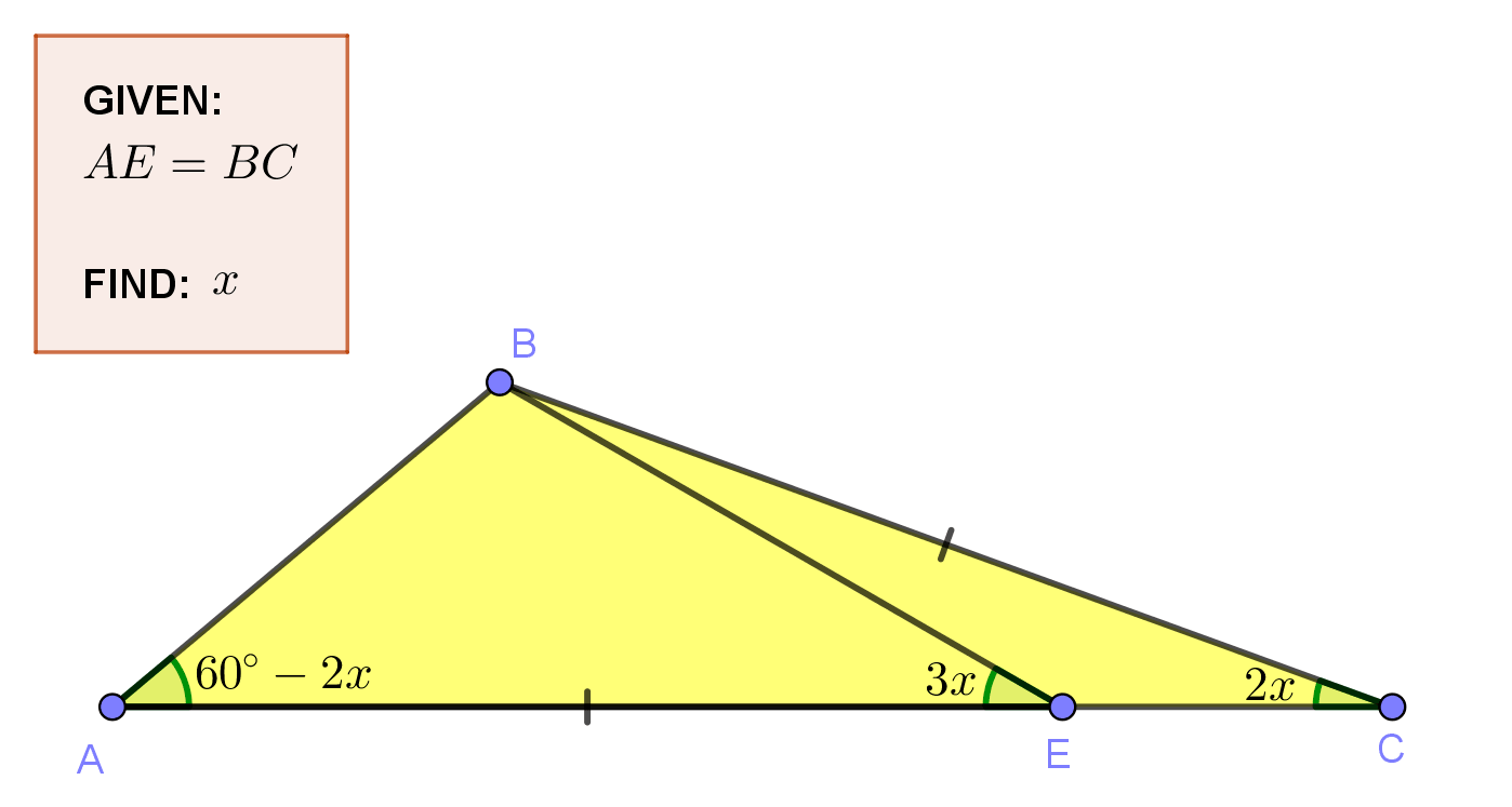 Geometry Problem 1499: Triangle, Angles, Cevian, Congruence, Isosceles, Equilateral, Auxiliary Construction