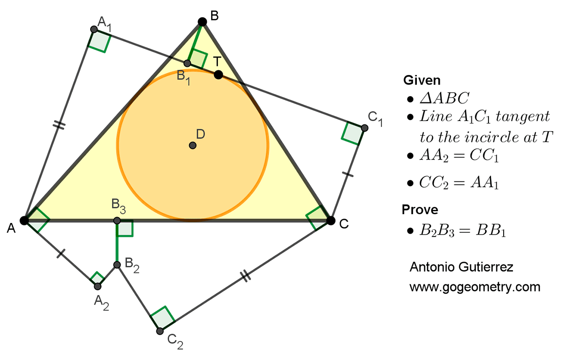 Geometry Problem 1503: Triangle, Incircle, Tangent, Congruence, Perpendicular