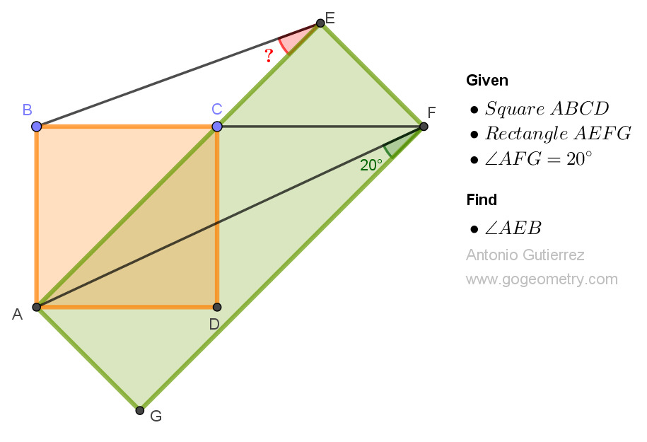 Geometry Problem 1530: Unlock the Secrets of Geometric Angles: Calculate the Measurement of an Angle in a Square and Rectangle Figure