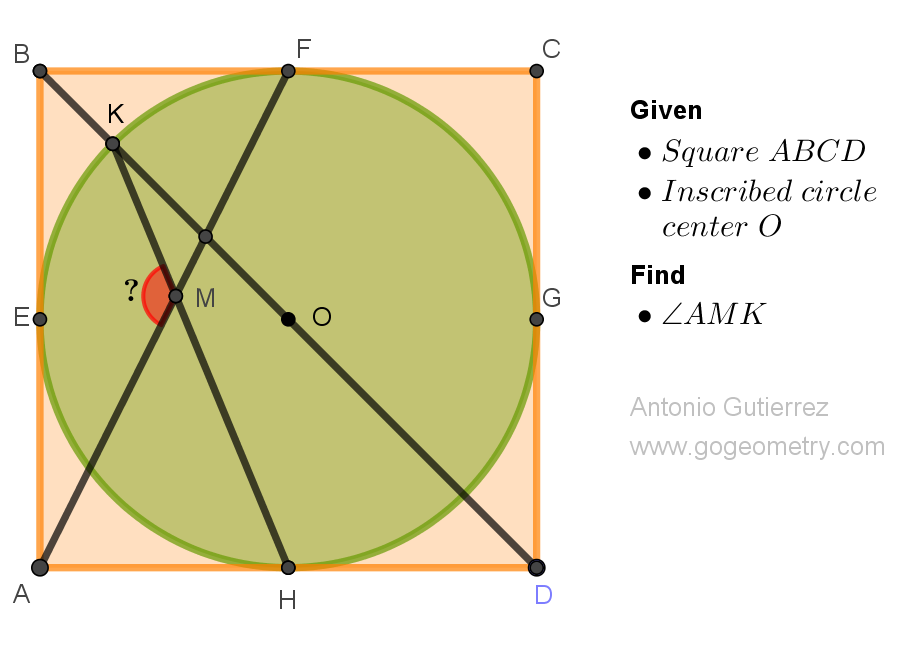 Geometry Problem 1535: Crack the Code: Inscribed Circle in Square - Angle Challenge! Solve the Mystery