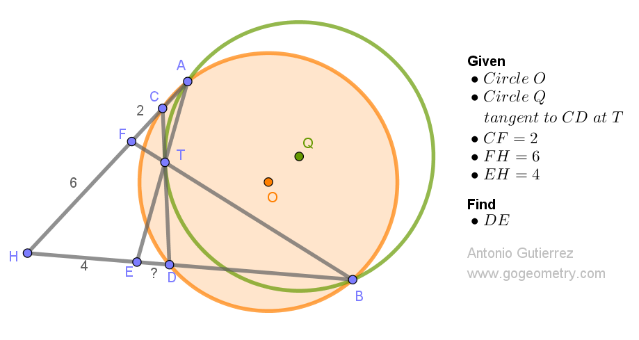 Illustration of Geometry Problem 1555: Find Length of DE